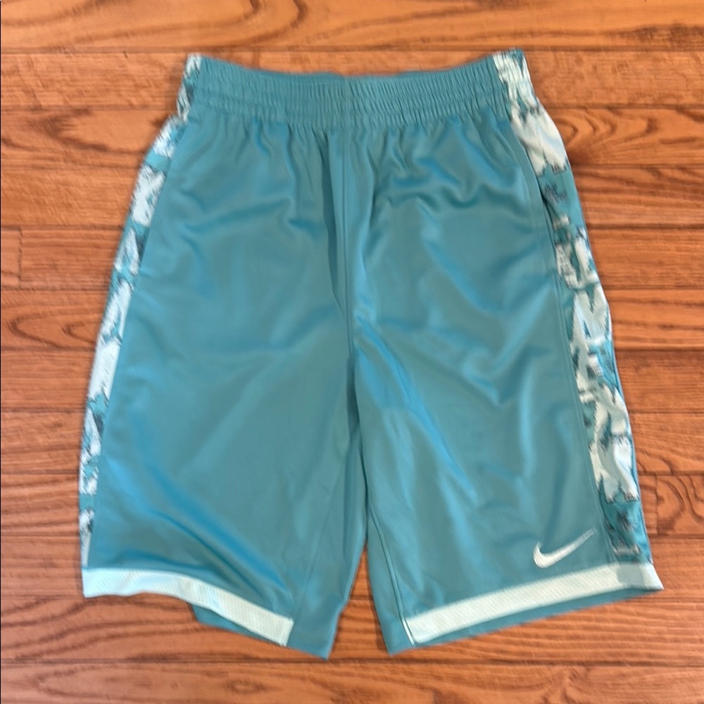 Nike Aqua Blue Shorts with Camo Accents